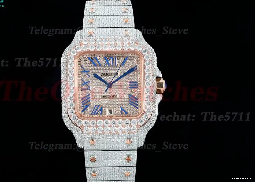 Santos 40mm SS XL 100 Rmn SS RG Mens AMG Dia MY9015 0612
